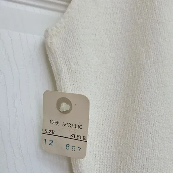 Vintage 1970s Hamton Court Tennis Skirt Cream/White And Blue Pleated Knitted NWT - Picture 5 of 10